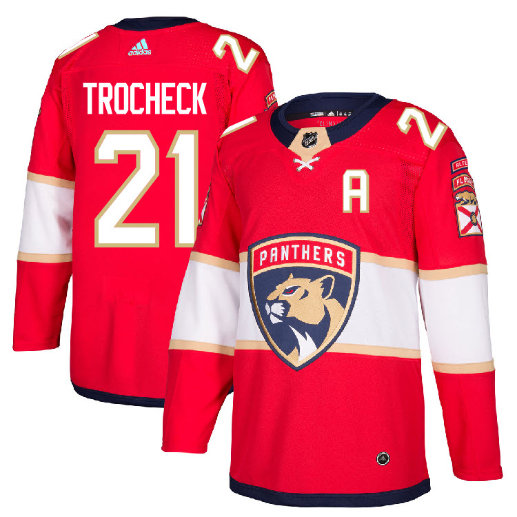 Men's Adidas Florida Panthers #21 Vincent Trocheck Red Stitched NHL Jersey